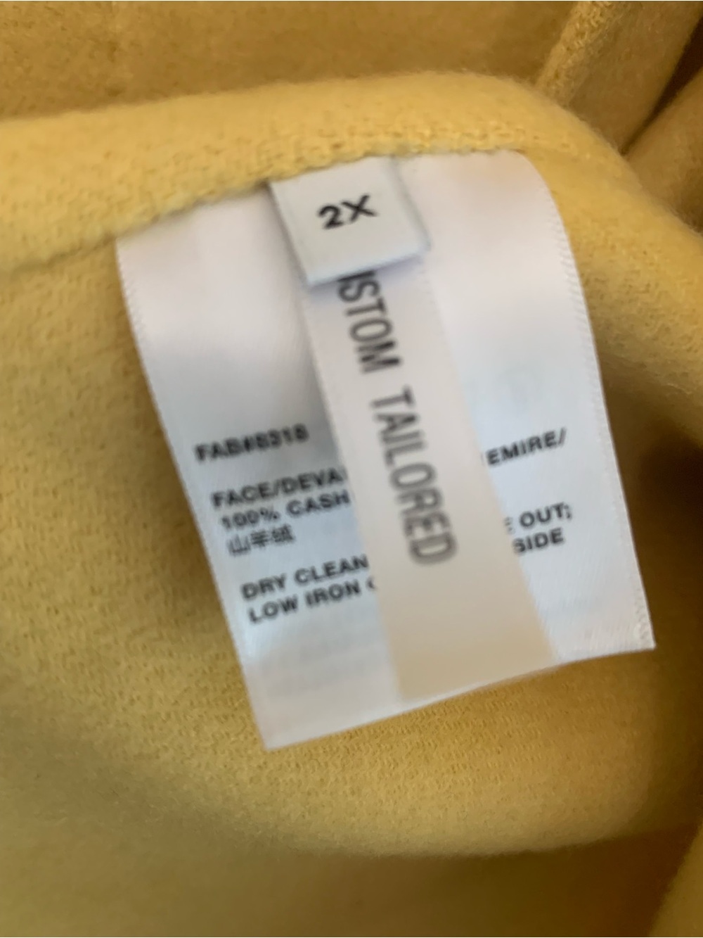 Lafayette 148 100% Cashmere Car Coat Yellow 2X Excellent Condition - Picture 4 of 5